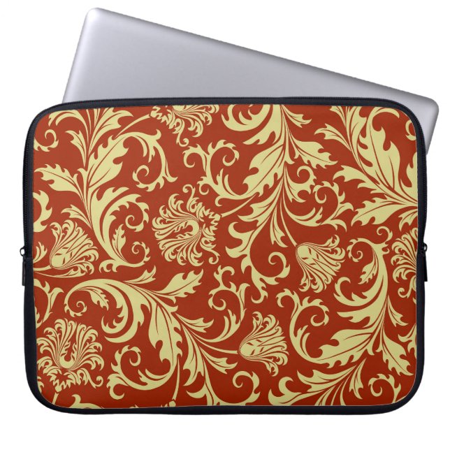 Retro florals: vintage pattern background. laptop sleeve (Front)