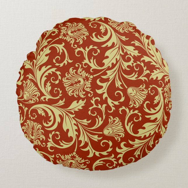 Retro florals: vintage pattern background. round cushion (Front)