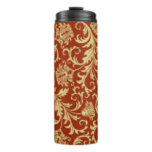 Retro florals: vintage pattern background. thermal tumbler