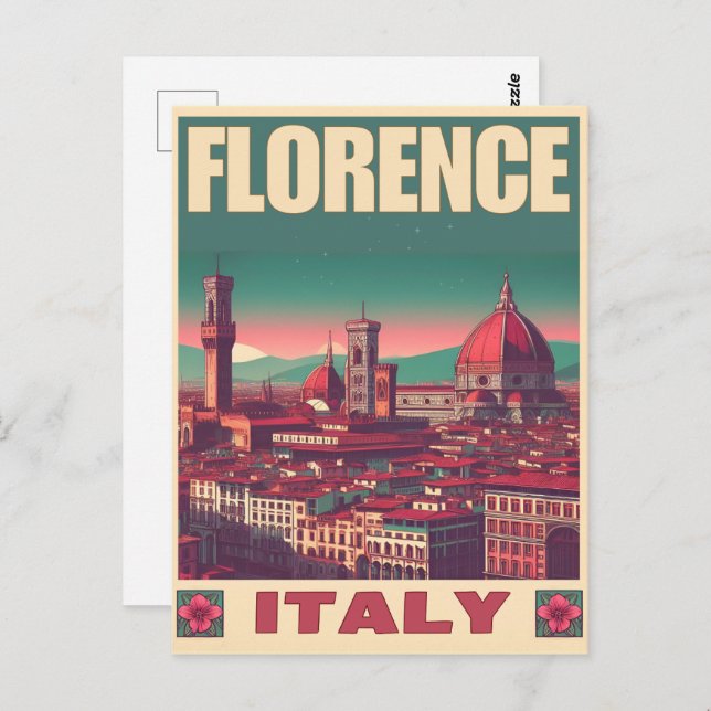 Retro Florence, firenze italy travel gifts Postcard (Front/Back)