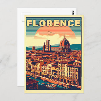 Retro Florence, firenze italy travel gifts Postcard