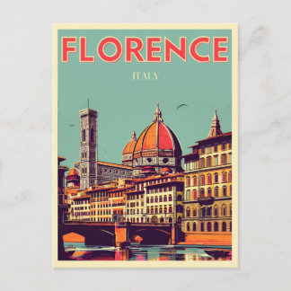 Retro Florence, firenze italy travel gifts Postcard