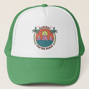 Retro Florida Beach Sunset Trucker Hat