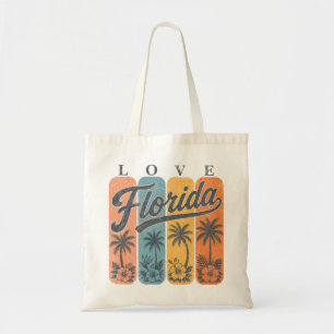 Retro Florida Palm Beach Sunset Vibes Tote Bag