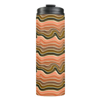 Retro Flow Wavy Lines Thermal Tumbler