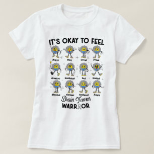 Retro Flower Brain Tumour It's Okay To Feel T-Shirt