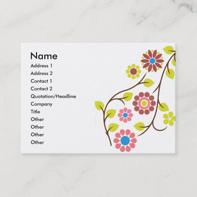 Retro Flower Contact Card (Front)