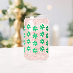 Retro Flower Daisy Birthday Bridal Shower Gifts Can Glass