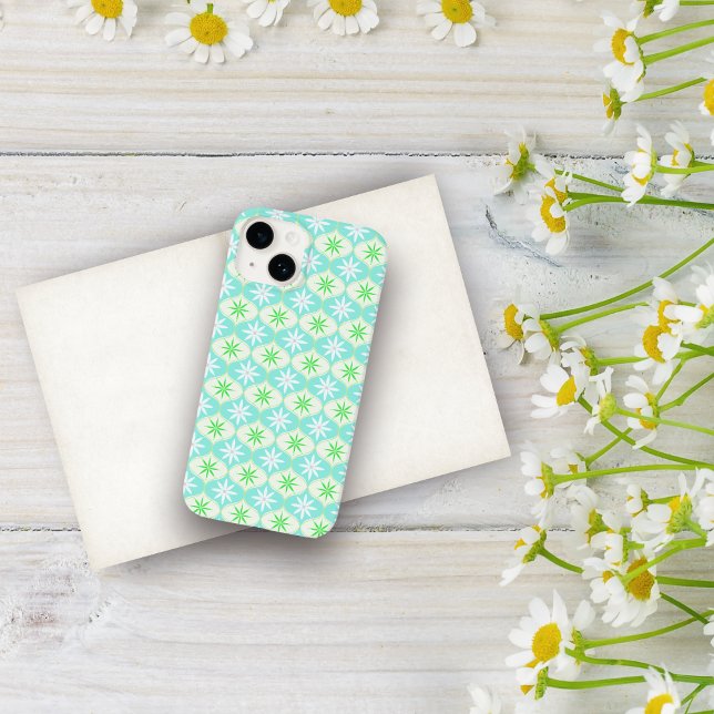 Retro Flower & Daisy Hourglass Pattern iPhone Case (Creator Uploaded)