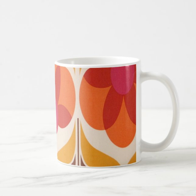 Retro Flower Design Coffee Mug (Right)