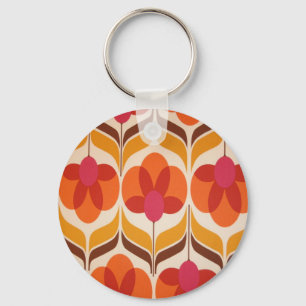 Retro Flower Design Key Ring