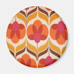 Retro Flower Design Magnet