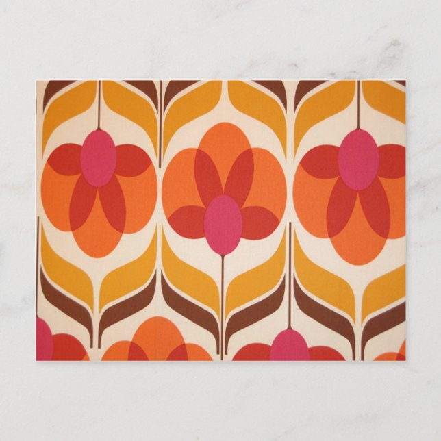 Retro Flower Design Postcard (Front)