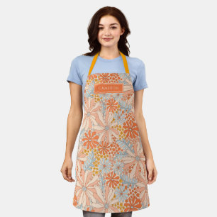 Retro Flower Garden Pattern Apron