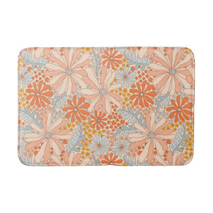 Retro Flower Garden Pattern Bath Mat