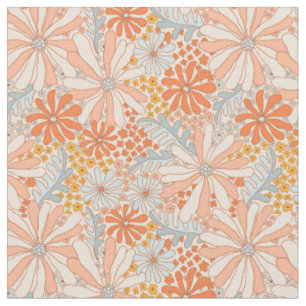 Retro Flower Garden Pattern Fabric