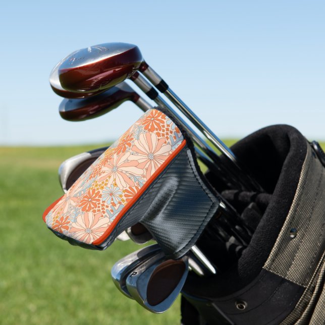 Retro Flower Garden Pattern Golf Head Cover (In Situ)