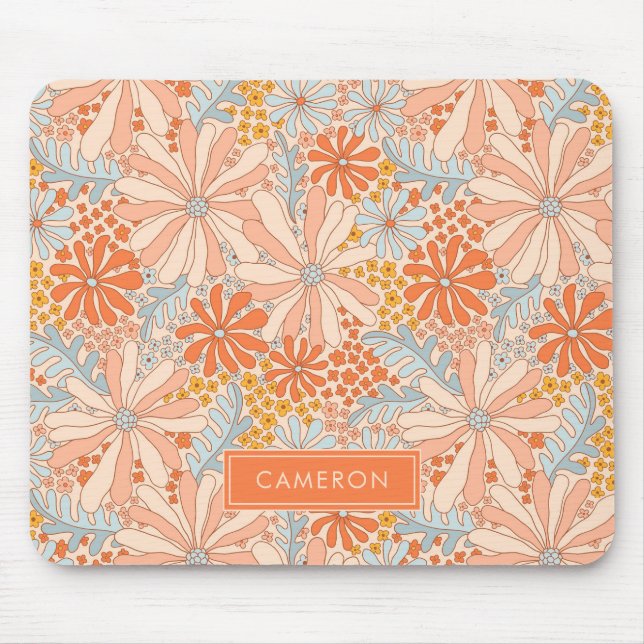 Retro Flower Garden Pattern Mouse Pad (Front)