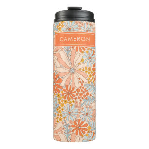 Retro Flower Garden Pattern Thermal Tumbler
