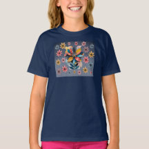 Retro flower on shirt