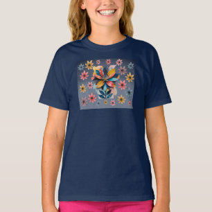 Retro flower on shirt
