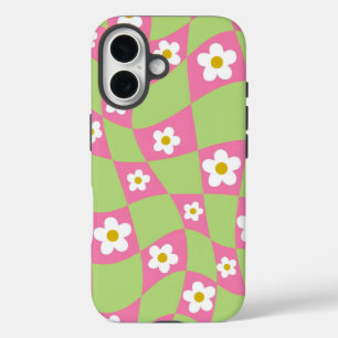 Retro Flower Pattern iPhone 16 Case