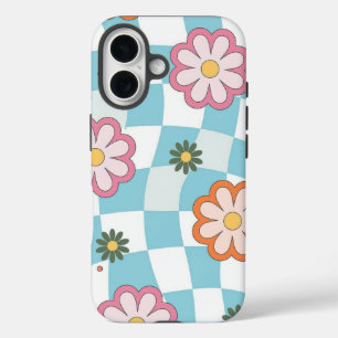 Retro Flower Pattern iPhone 16 Case
