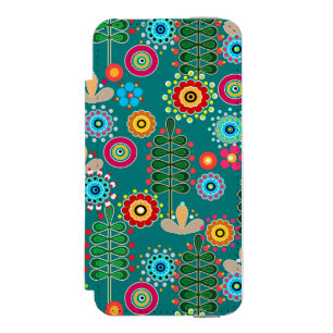 Retro, flower pattern incipio watson™ iPhone 5 wallet case