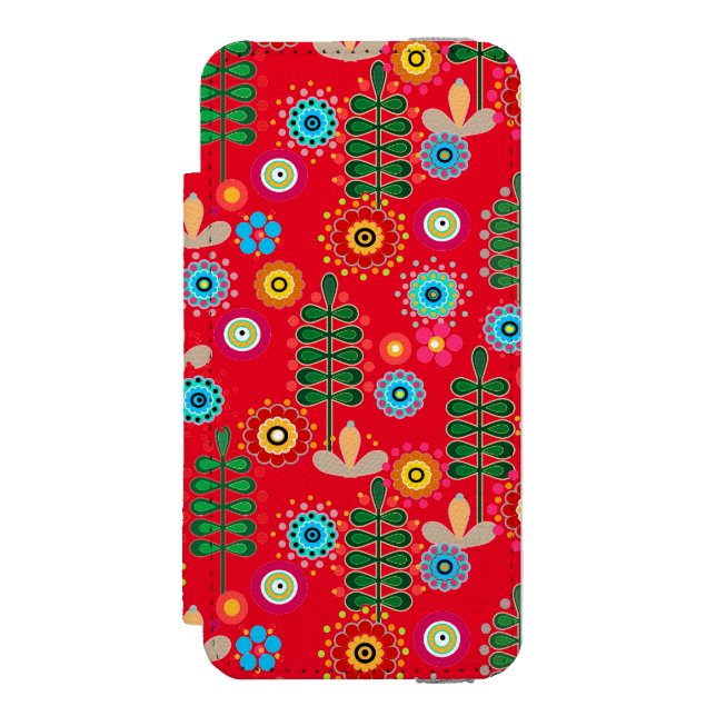 Retro, flower pattern incipio iPhone wallet case Incipio Watson™ iPhone 5 Wallet Case (Folio Front)
