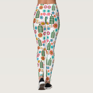 Retro, flower pattern leggings