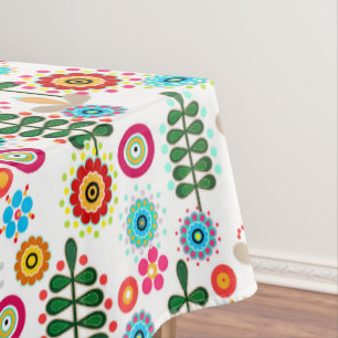Retro, flower pattern tablecloth