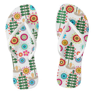 Retro, flower pattern thongs