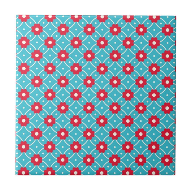Retro Flower Pattern Tile (Front)