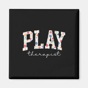 Retro Flower Play Therapist Mental Health Professi Magnet