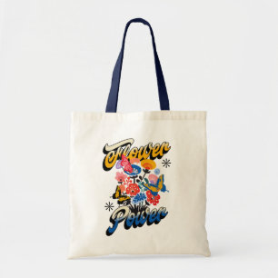 Retro Flower Power Butterfly Vintage Hippie Tote Bag