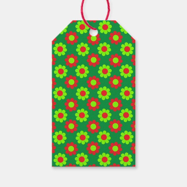 Retro Flower Power Gift Tags (Front)