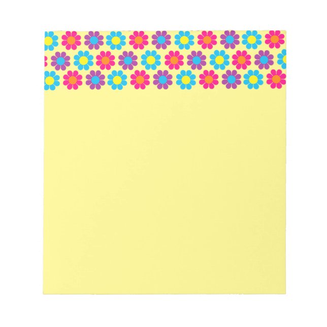Retro Flower Power Notepad (Front)
