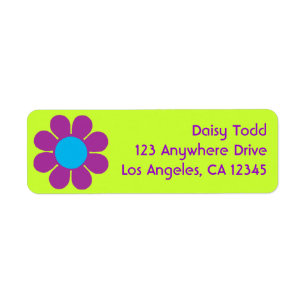 Retro Flower Power Return Address Label