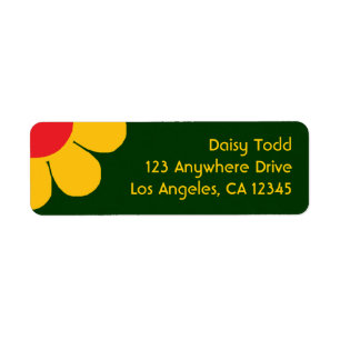 Retro Flower Power Return Address Label