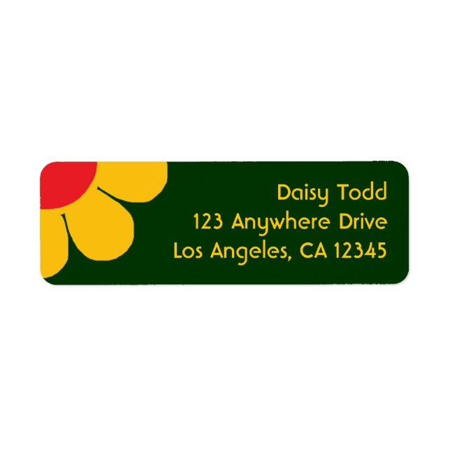 Retro Flower Power Return Address Label (Front)