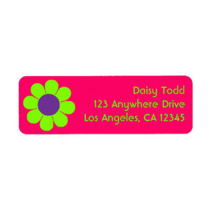 Retro Flower Power Return Address Label