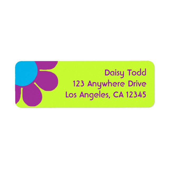 Retro Flower Power Return Address Label (Front)