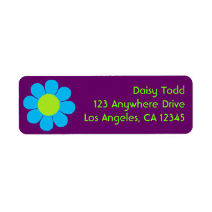 Retro Flower Power Return Address Label