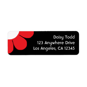 Retro Flower Power Return Address Label