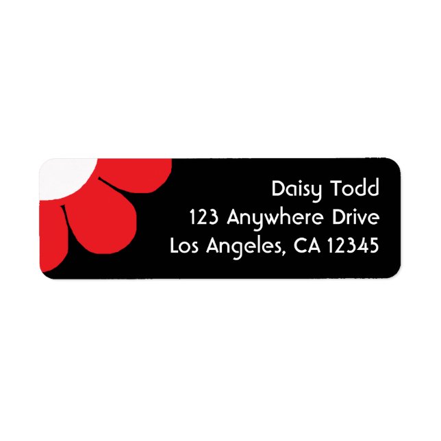 Retro Flower Power Return Address Label (Front)