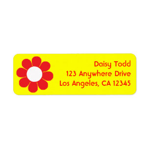 Retro Flower Power Return Address Label