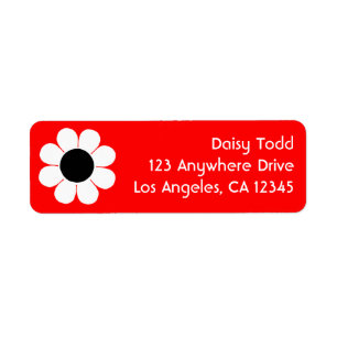 Retro Flower Power Return Address Label