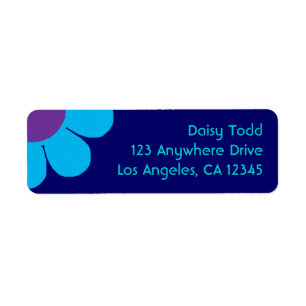 Retro Flower Power Return Address Label