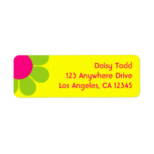 Retro Flower Power Return Address Label