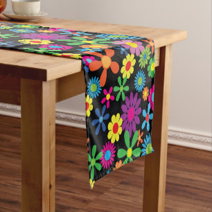 Retro Flower Power Short Table Runner